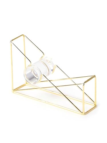Gold wire metal desktop tape dispenser