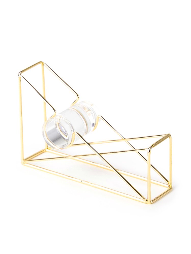 Gold wire metal desktop tape dispenser