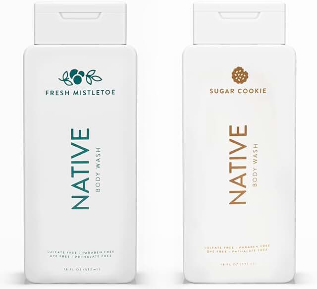 Winter Body Wash Set with Mistletoe and Sugar Cookie scents