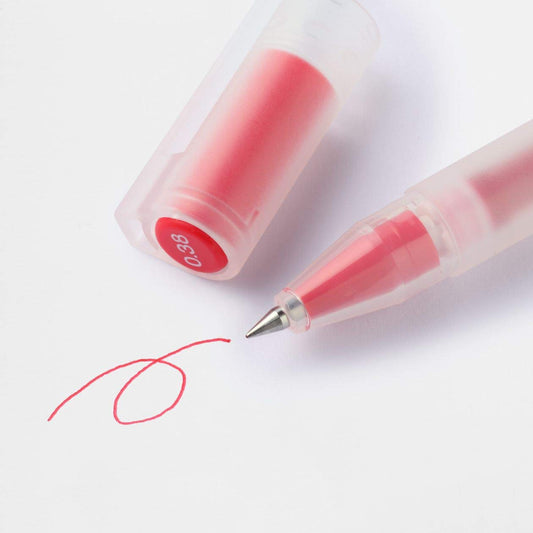 Red 0.38mm Smooth Gel Ink Ballpoint Pen Set