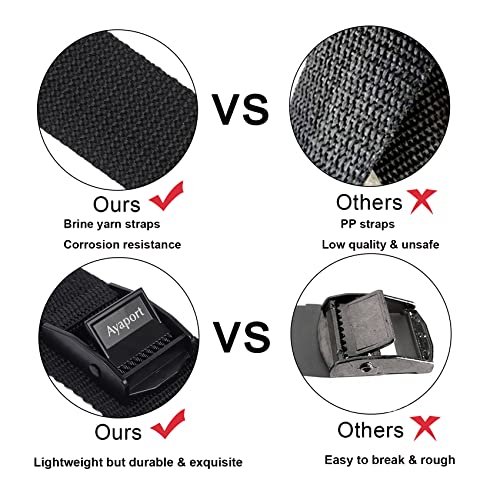 Lashing Straps with Buckles Adjustable Cam Buckle Tie Down Cinch Strap for Packing Black 4 Pack (0.75'' x 48'')