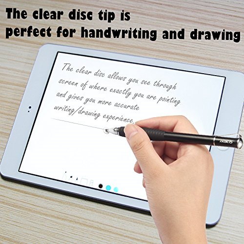 (2nd Generation) [2 in 1 Precision Series] Disc Stylus Pen for iPhone, iPad Pro/Mini/Air, Samsung Galaxy and All Touch Screen Devices Bundle with 6 Replacement Tips,Pack of 2(Black/Rose Gold)