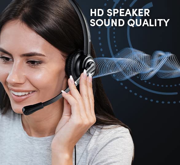 VoicePro 20 Professional Home Office and Call Center USB Headset with Noise Canceling Microphone, HD Speakers and in Line Call Controls with Mute, Compatible with All UC Voice Platforms.