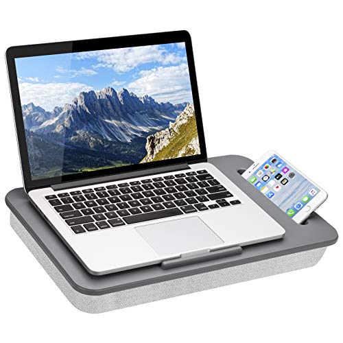 Sidekick Lap Desk with Device Ledge and Phone Holder - Gray - Fits Up to 15.6 Inch Laptops - Style No. 44215