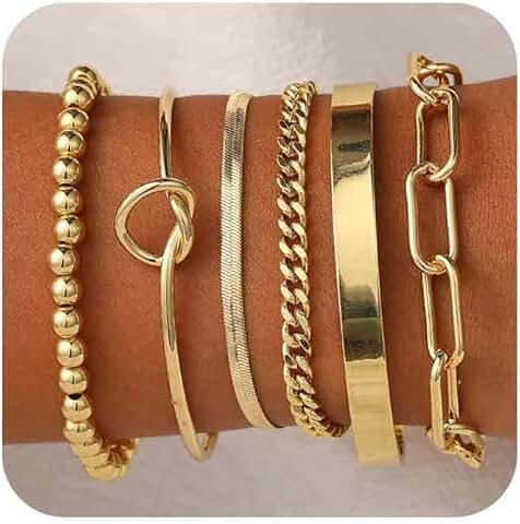Adjustable 14K Gold Bangle Bracelets for Women