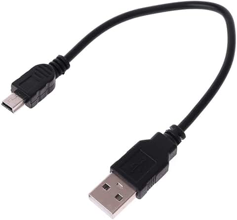 Short USB 2.0 A Male to Mini 5 Pin B Data Cable