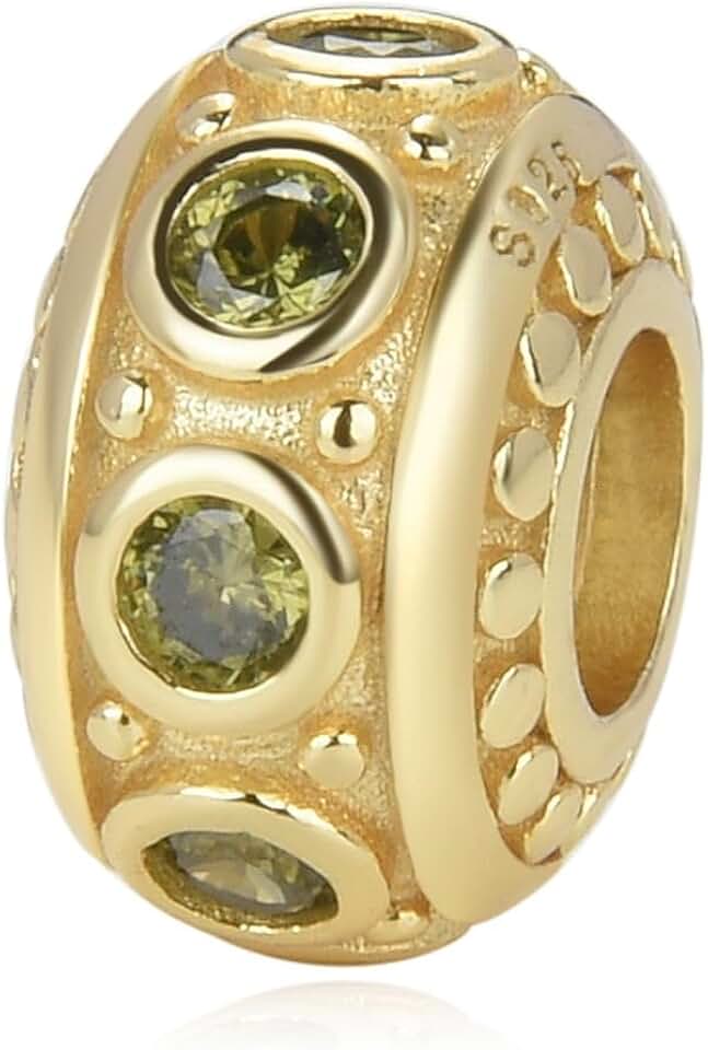 Solid Gold Plated Sterling Silver Birthstone Charm