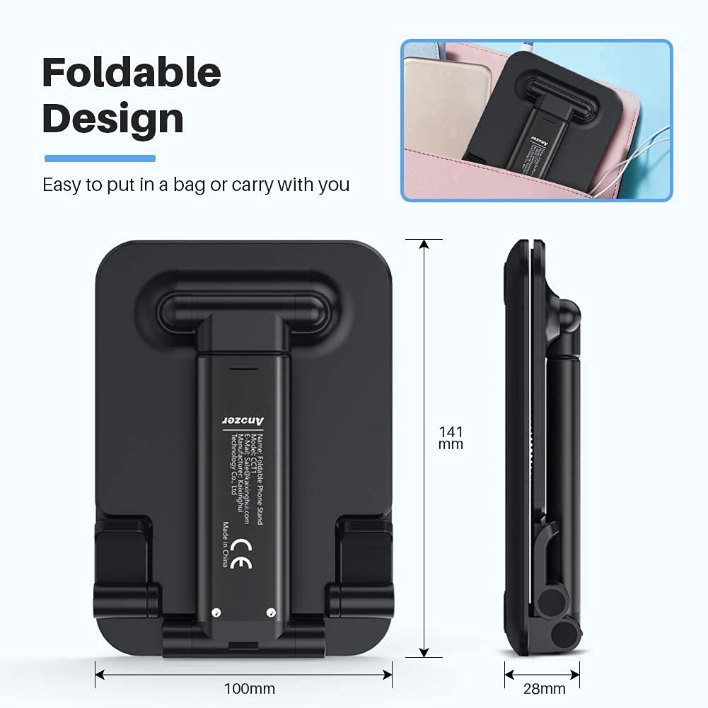 Tablet Stand Foldable & Adjustable, [2021 Updated] Compact Desktop iPad Tablet Stands Holder Cradle Dock Fits for iPad Pro 11, 12.9, 10.2, Mini Air 2 3 4 Samsung Tab, Kindle, Monitor, Phone