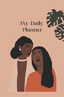 Daily planner with black women art cover, 151 pages