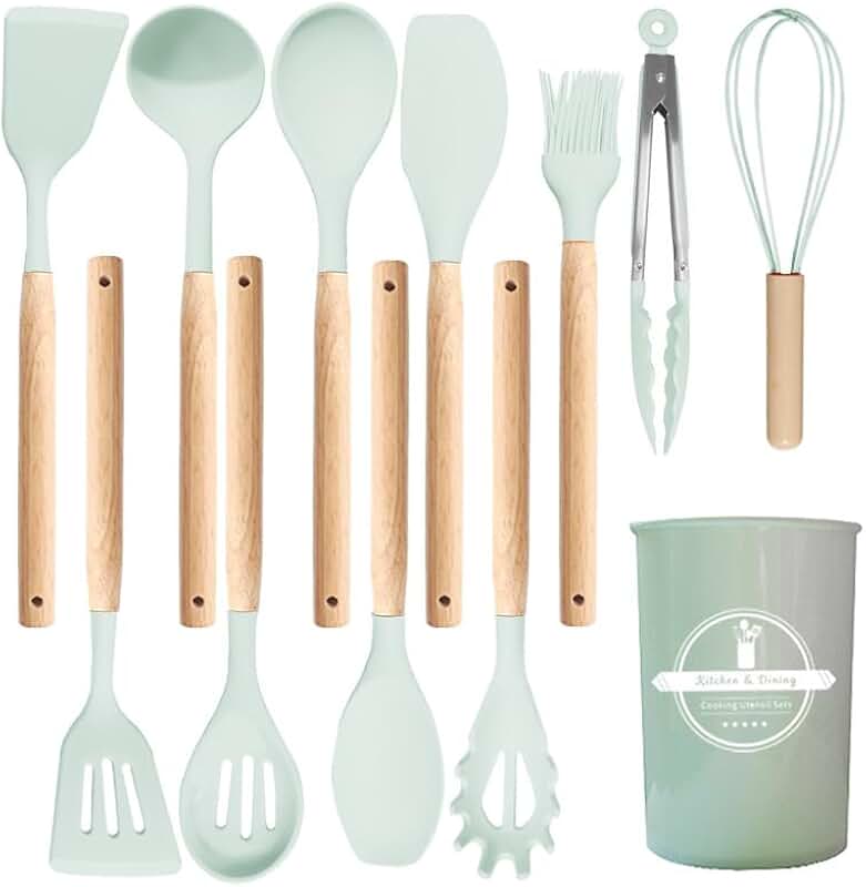 Kitchen Utensil Set with Stainless Steel Tools