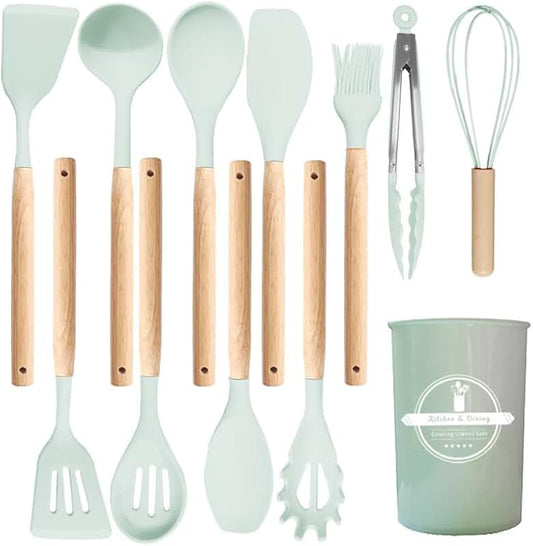 Kitchen Utensil Set with Stainless Steel Tools