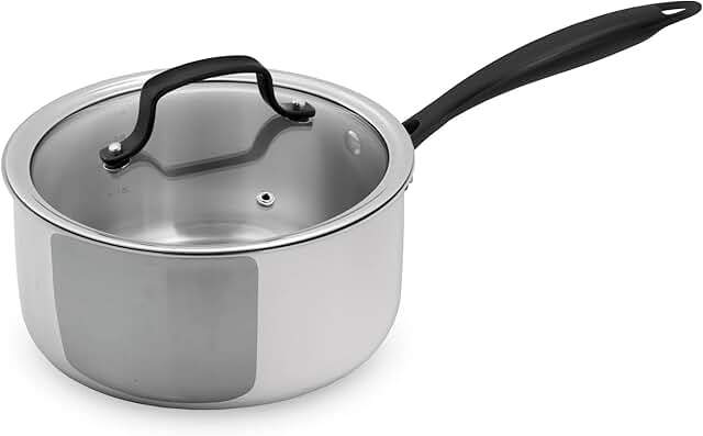 3 Quart Tri-Ply Stainless Steel Sauce Pan with Lid