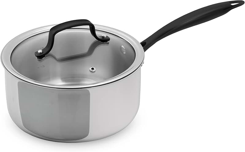 3 Quart Tri-Ply Stainless Steel Sauce Pan with Lid