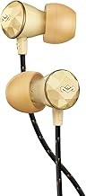 Large gold noise-canceling earbuds with microphone