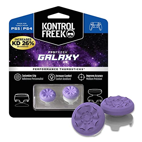 FPS Freek Galaxy Purple for PlayStation 4 (PS4) and PlayStation 5 (PS5) | Performance Thumbsticks | 1 High-Rise, 1 Mid-Rise | Purple
