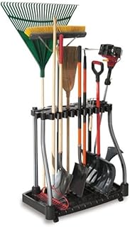 Easy-to-assemble wheeled garage tool rack for long-handled tools