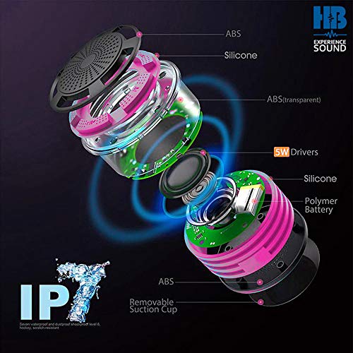 Bluetooth Shower Speaker Illumination 2.0 - Waterproof Bluetooth Speaker - IPX7 Waterproof, Shockproof, Dustproof with LED Lights - Bluetooth 4.0 Pairs with Phones, Tablets, Computer and Radio.