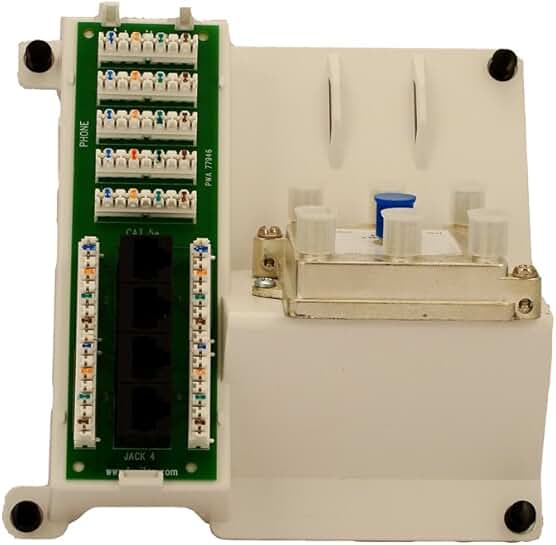 Compact 1x4 Phone/Data Board and 6-Way Video Splitter, White