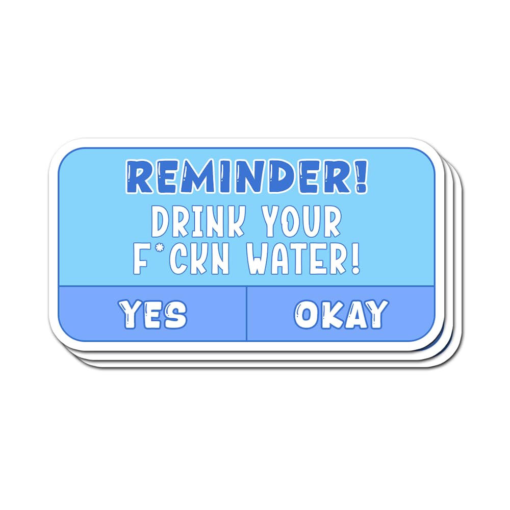 Set of 3 Water Reminder Stickers for Bottles and Devices