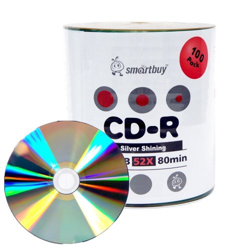 100 CD-R discs, 700MB, 80 minutes, 52x speed, shiny silver top
