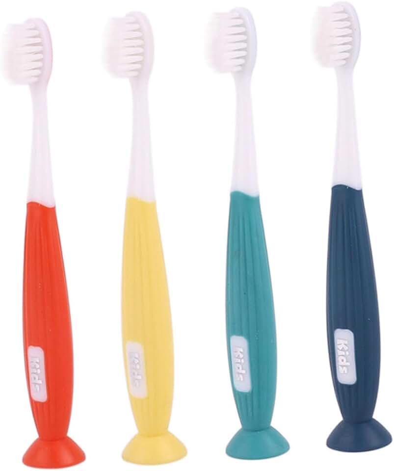 Set of four soft-bristle toothbrushes for gentle oral care