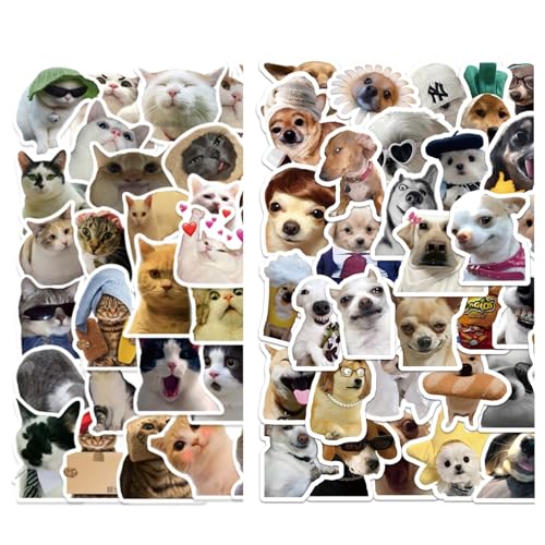 110-Piece Funny Pet Meme Sticker Pack for Laptops and More