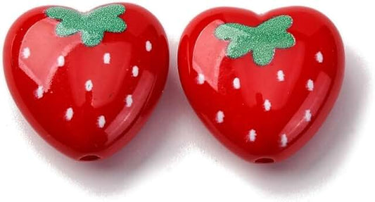 50 Opaque Fruit-Shaped Acrylic Beads for Jewelry Making