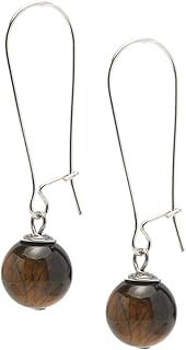 Handmade Women's Natural Gemstone Silver Drop Earrings
