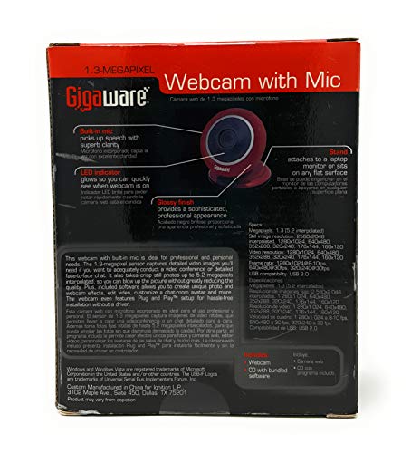 1.3 MP Webcam with Microphone Red 25-1178