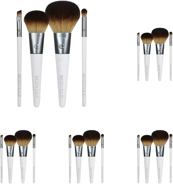 Travel Makeup Brush Set with Synthetic Bristles