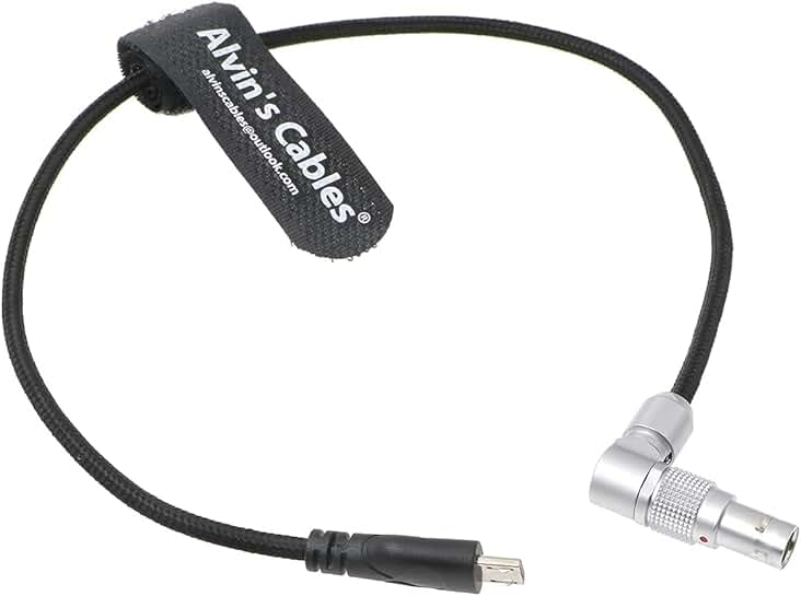 2 Pin Male Rotatable Right Angle Micro USB Power Cable 30cm
