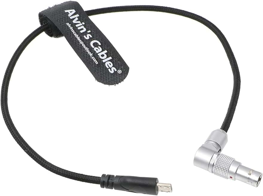 2 Pin Male Rotatable Right Angle Micro USB Power Cable 30cm