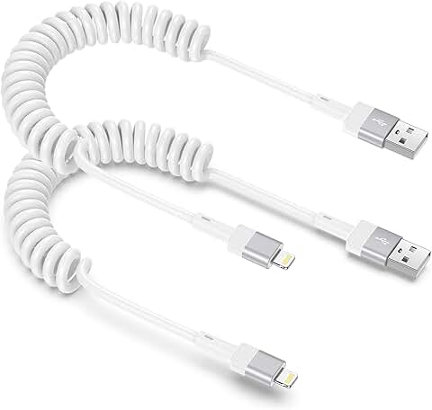 Coiled iPhone Charger Cable, 3FT, Fast Charging