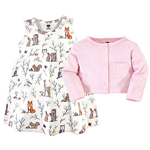 Infant and Toddler Girl Cotton Dress and Cardigan Set Enchanted Forest, 18-24 Months