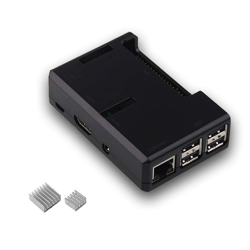 Transparent black case with heatsink for Raspberry Pi 3 and 2