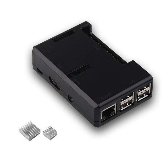 Transparent black case with heatsink for Raspberry Pi 3 and 2