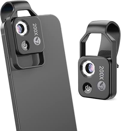 Portable 200X Phone Microscope with LED Light