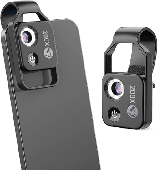 Portable 200X Phone Microscope with LED Light