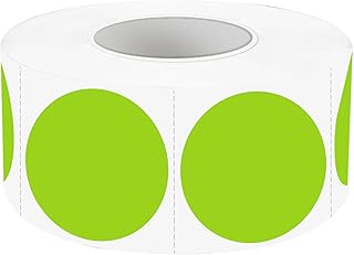 Green 1-Inch Waterproof Color Dot Stickers, 500 Pack