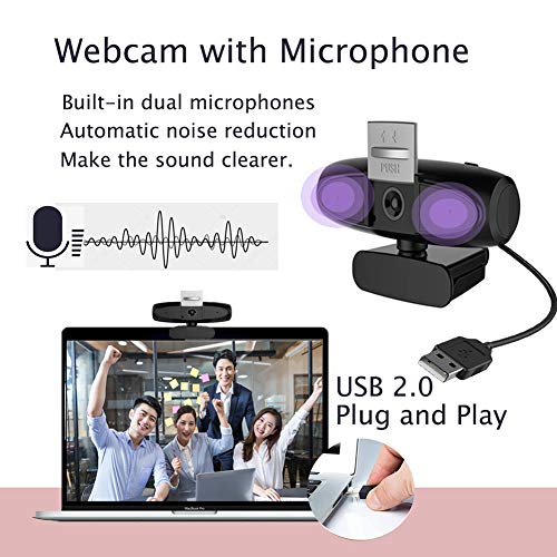 Web Cameras for Computers,Webcam with Microphone for Desktop,1080P HD PC Camera USB 2.0 Plug and Play,for Video Streaming, Conference, Gaming, Online Classes