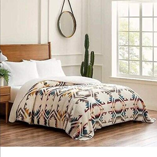 King White Sands Multi Sherpa Blanket 112 by 92 Over 10,000 Square in