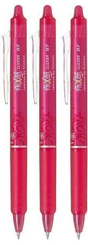 Pink Erasable Fine Tip Retractable Pens, Pack of 3