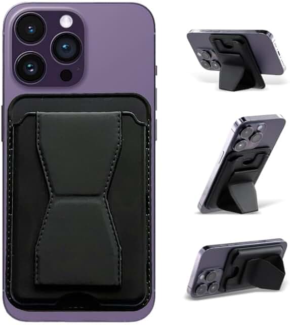 Slim Leather Phone Wallet with Stand and RFID Blocking