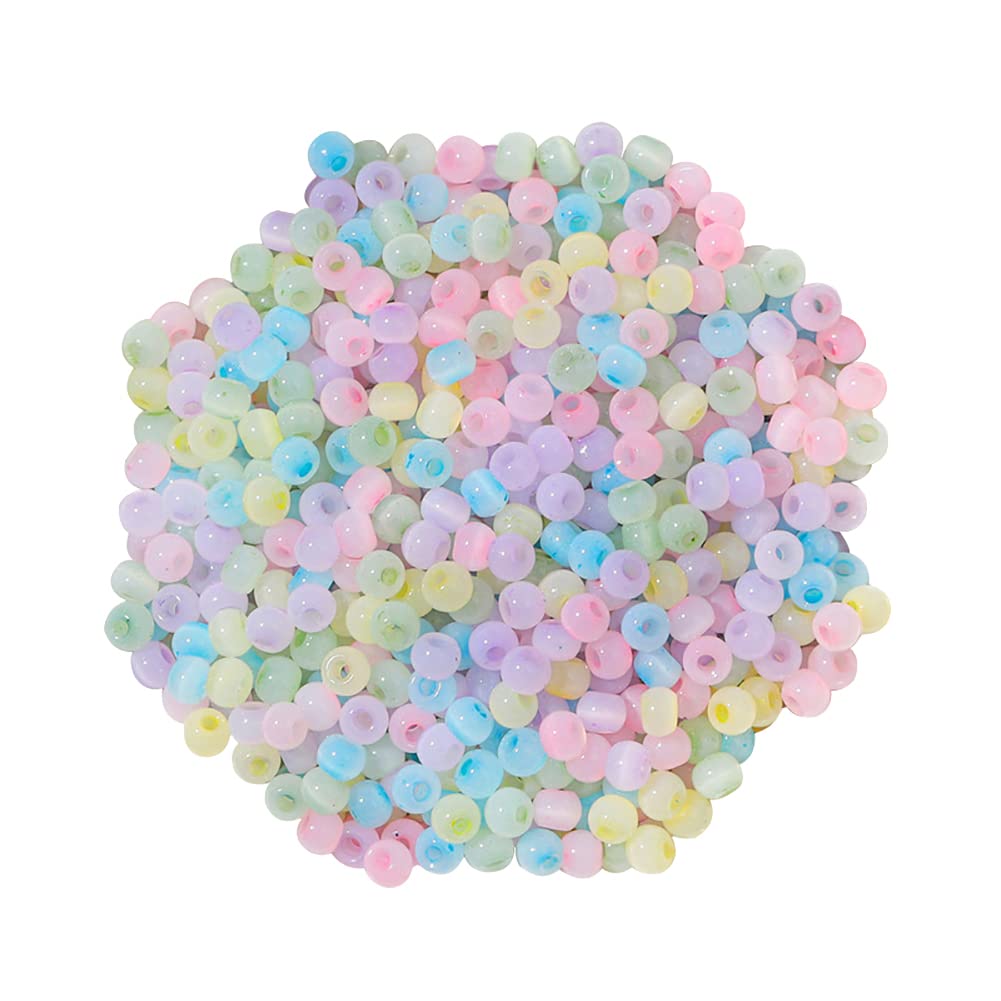 900 Pcs 4mm Colorful Glass Seed Beads for Jewelry Making