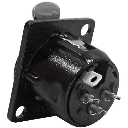 '- SAPT219-5Pack - 5 Pack of XLR Female Panel Mount Connector - Black Metal Housing - Fits Series D Pattern Holes Pro