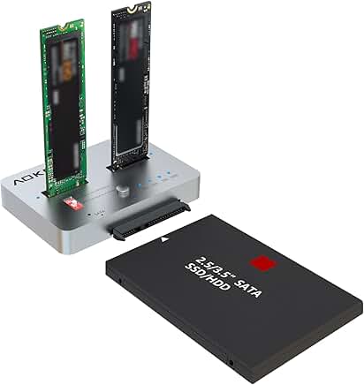 M.2 NVMe to SATA & HDD Cloning Dock with USB-C