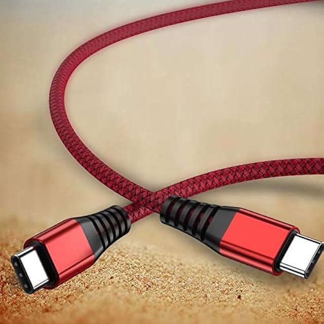 USB C to USB C Charging Cable, 6 ft, Red