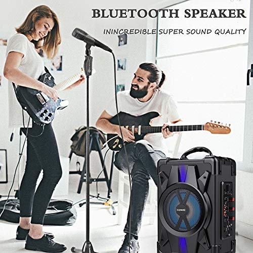 Bluetooth Speaker Portable Wireless Speaker with Microphone, Subwoofer Heavy Bass Wireless Outdoor Indoor Party Speakers MP3 Player Speaker Support FM Radio,Audio Recording,TF Card/USB