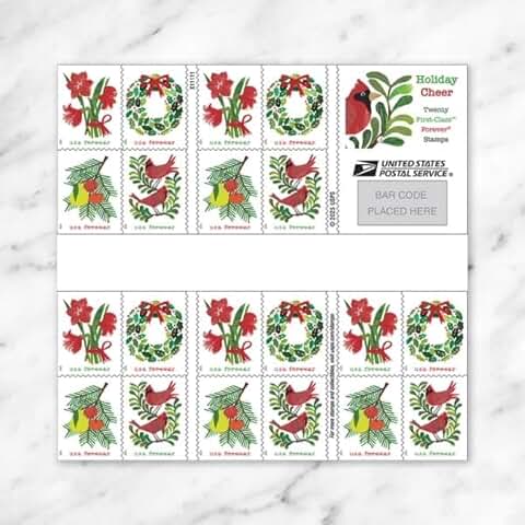 Holiday Cheer 2025 Postage Stamps (20)