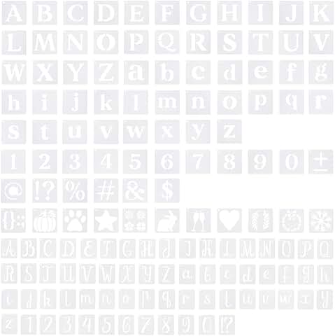 Small Letter and Number Stencils for Painting, 143 Pieces